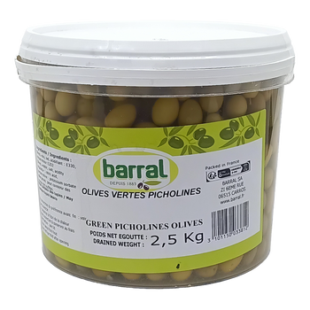 Green Picholine Olives Pitted - Barral