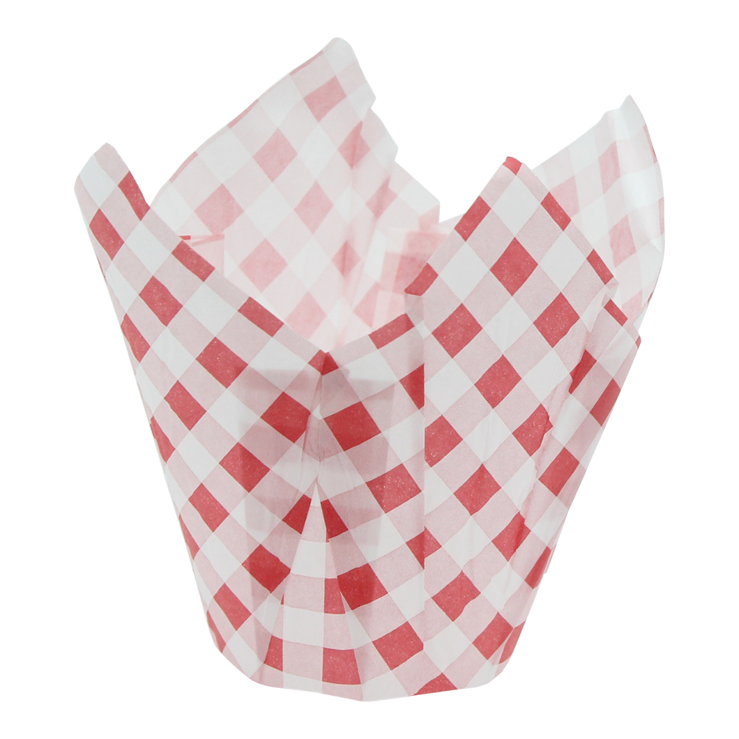 Carreauté (Red & White) Tulip Muffin Cups